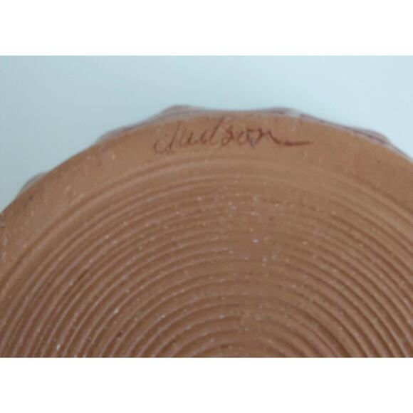 Handmade Ceramic Berry Bowl Drains with Saucer Signed by Artist Cottagecore - Picture 10 of 11